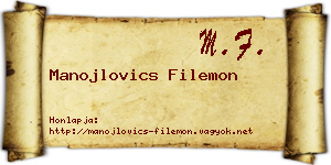 Manojlovics Filemon névjegykártya